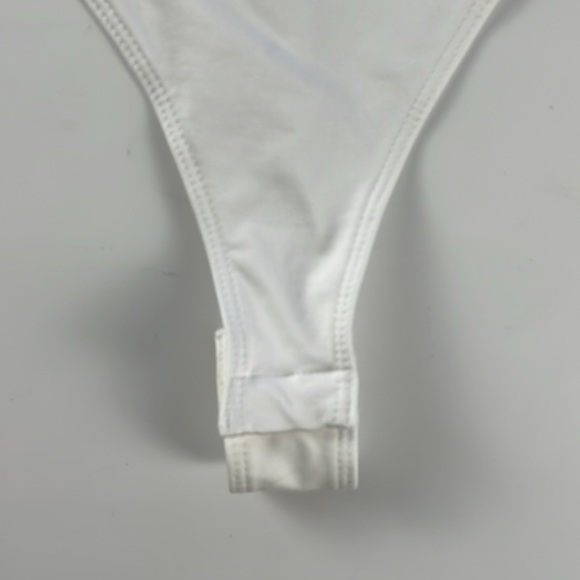 REISS Laurie Square Neck Tank Bodysuit. White. S. - Picture 4 of 13